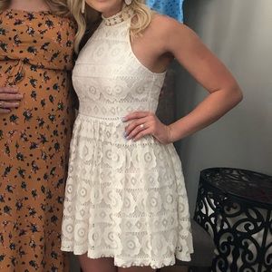 White boutique style halter dress